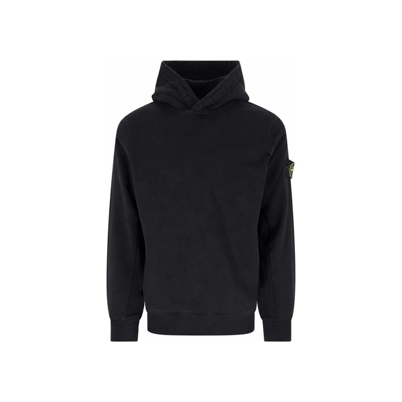 STONE ISLAND Black Cotton Logo Hooded Sweatshirt Women K1S156100037 S0060 V0029