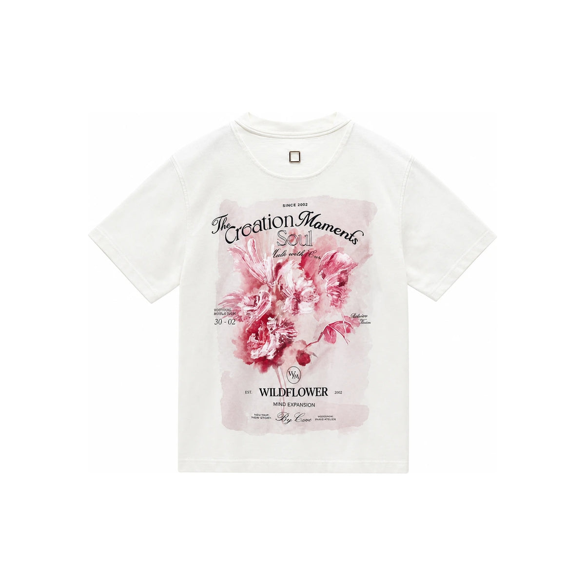 WOOYOUNGMI Flower Back Logo Short Sleeve T-Shirt for Women M251TS06 761I