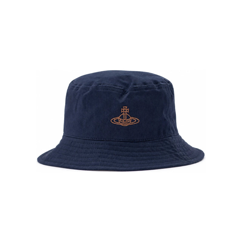 Vivienne Westwood Brushed Cotton Bucket Hat Dark Blue 81020009 W00DD K411