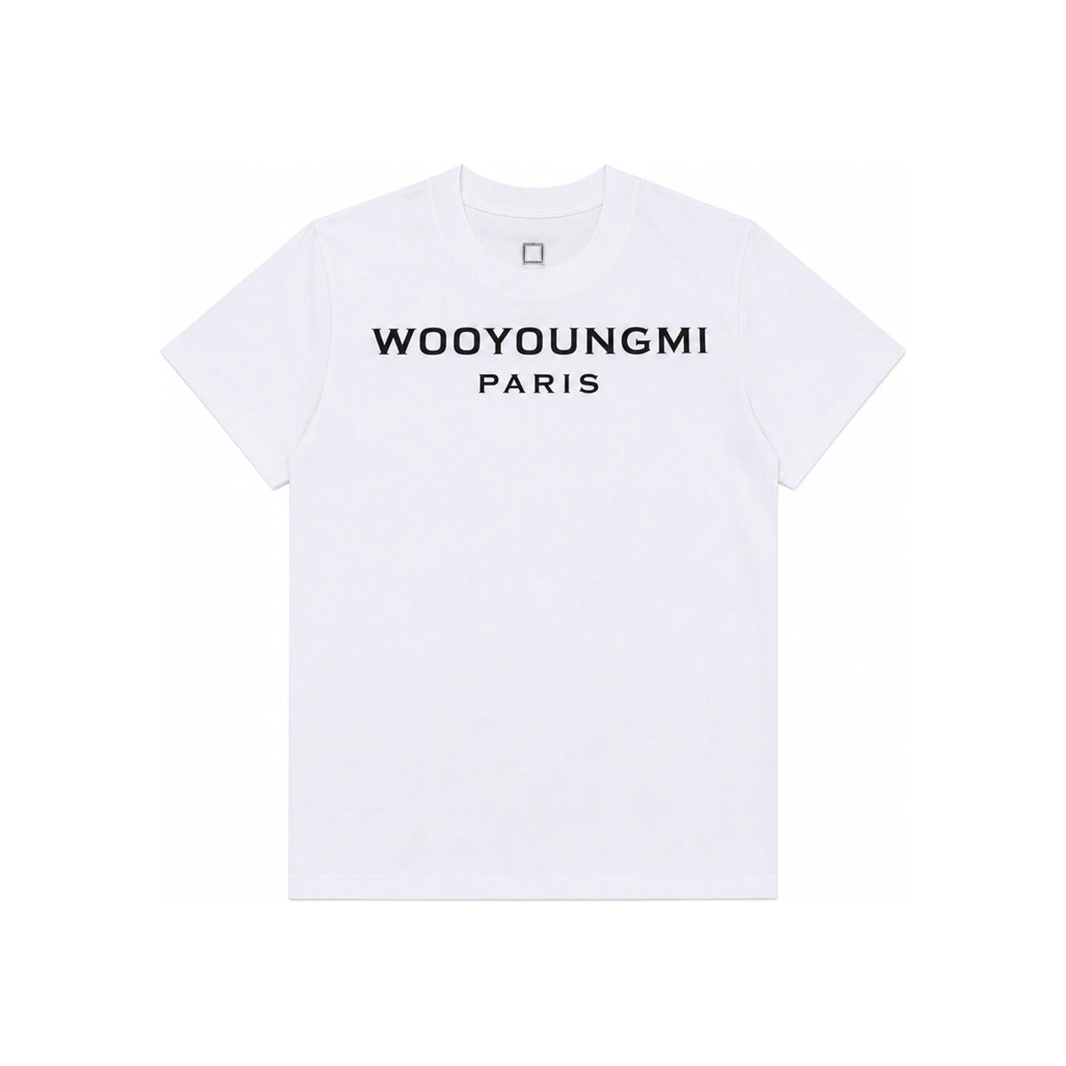 WOOYOUNGMI Cotton Back Logo T-Shirt White Short Sleeve Men's