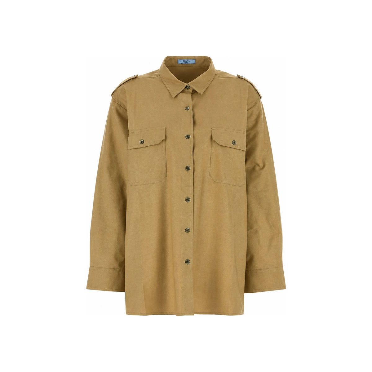 PRADA Long Sleeve Button-Up Shirt Women’s White Cotton