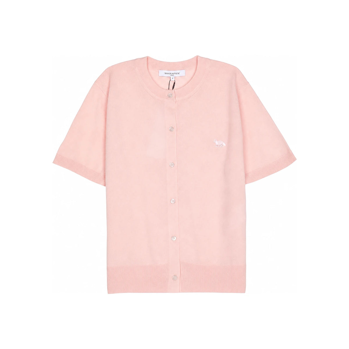 Maison Kitsune Baby Fox Patch Regular Short Sleeve Cardigan OW00513 KT1036 0140