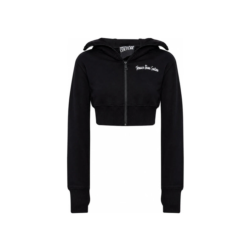 Versace Embroidered Logo Cropped Zip Hoodie 78HAIC08CF00C 899