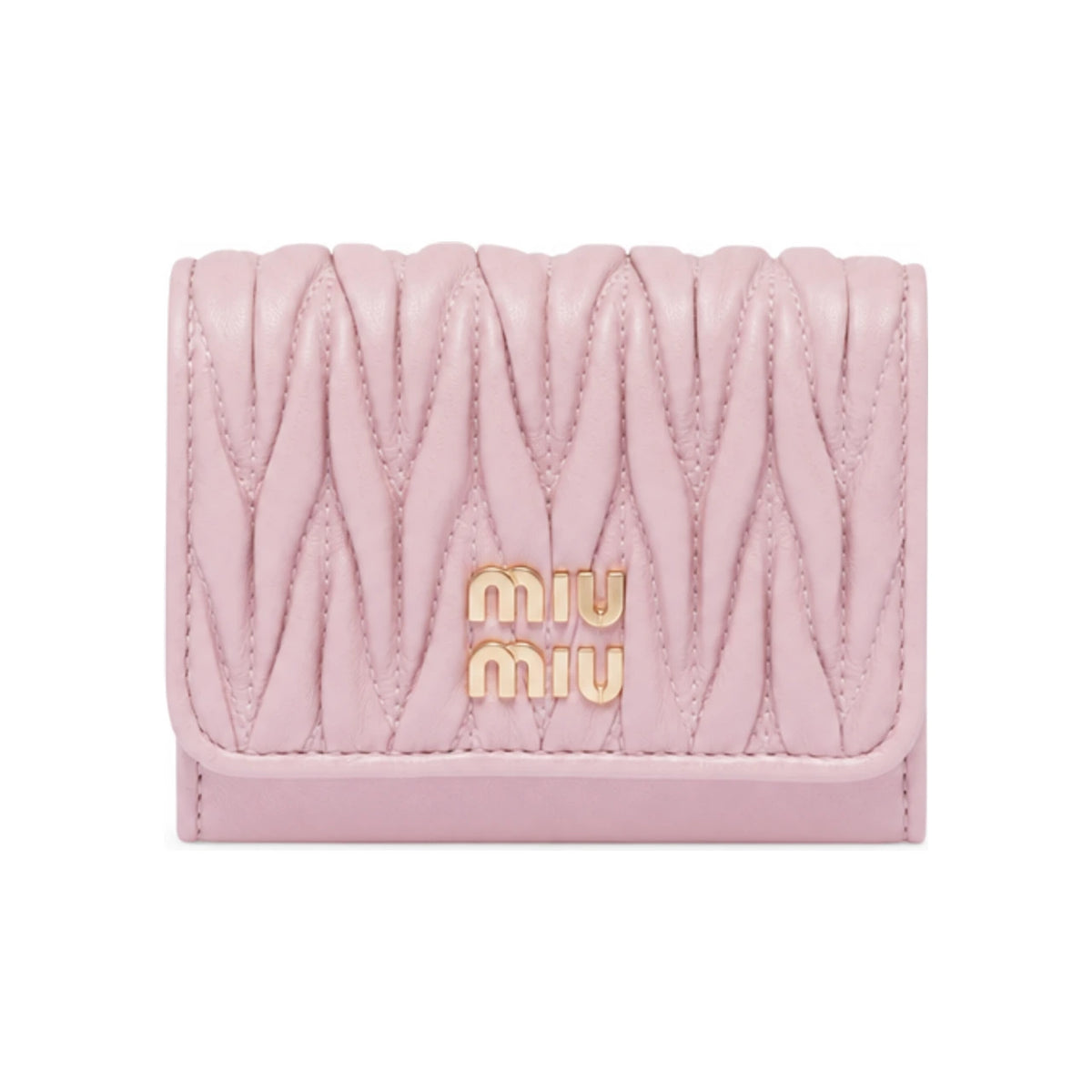 Miu Miu Matelassé Nappa Leather Card Holder Pink