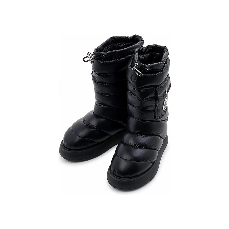 Moncler Logo Patch Pocket Puffer Thigh-High Boots Black