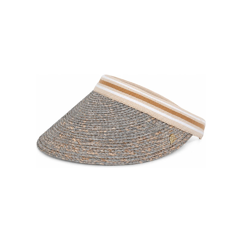 HELEN KAMINSKI Eclipse Melange Nougat Stripe Bianca Visor Sun Cap HAT50265 EMNUS