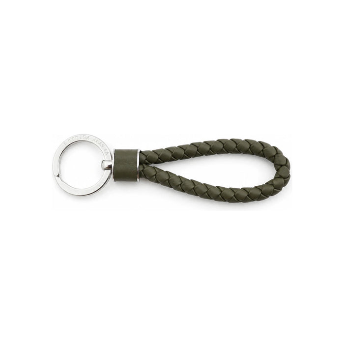 Bottega Veneta Intrecciato Silver Metal Keyring