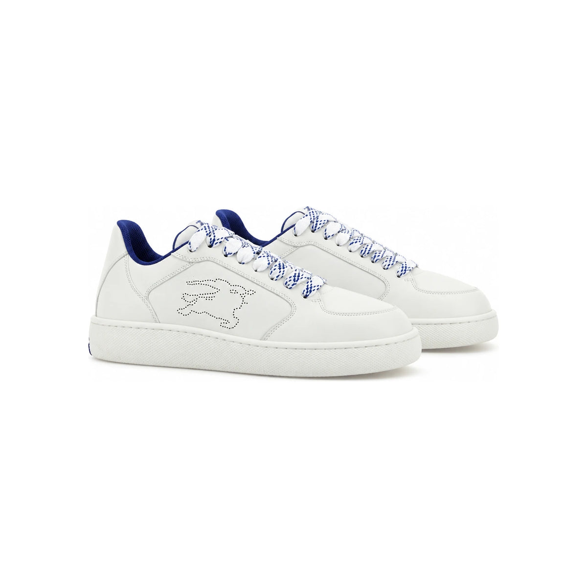 BURBERRY White Leather Low-Top Sneakers