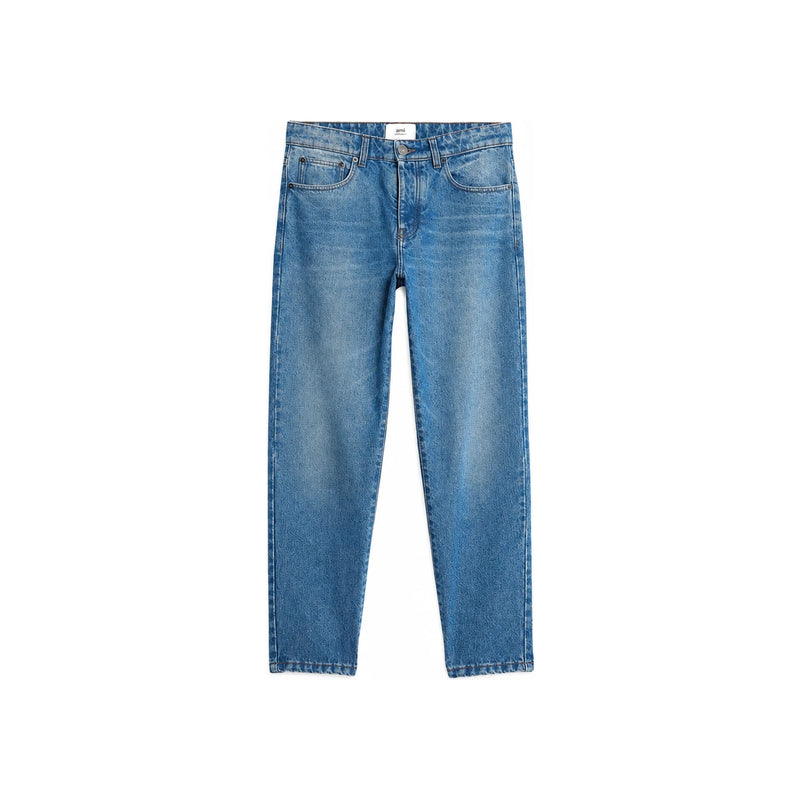 AMI Classic Fit Blue Denim Jeans for Men HTR001 DE0001 480