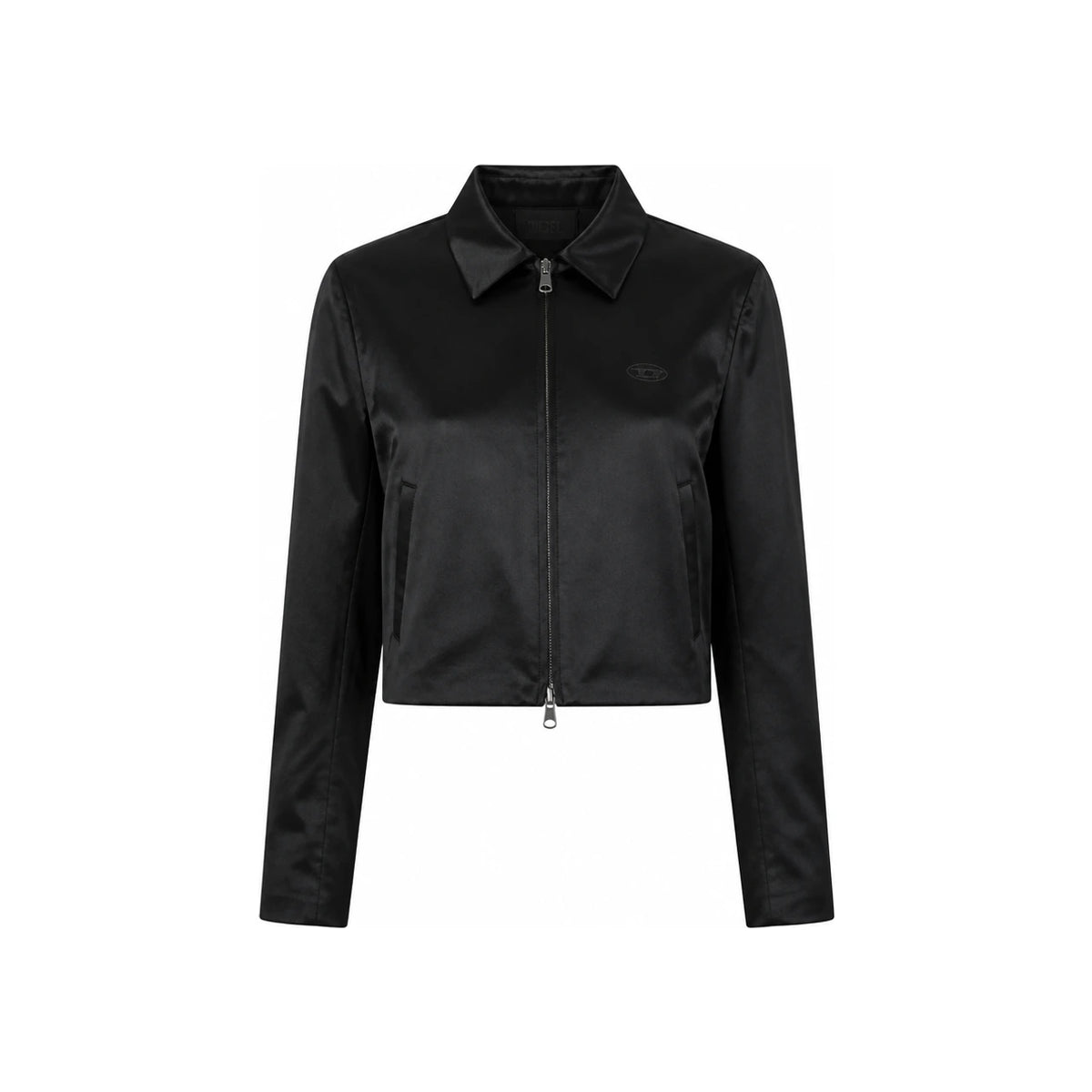 DIESEL Women’s C LORY Zip-Up Cropped Jacket Black
