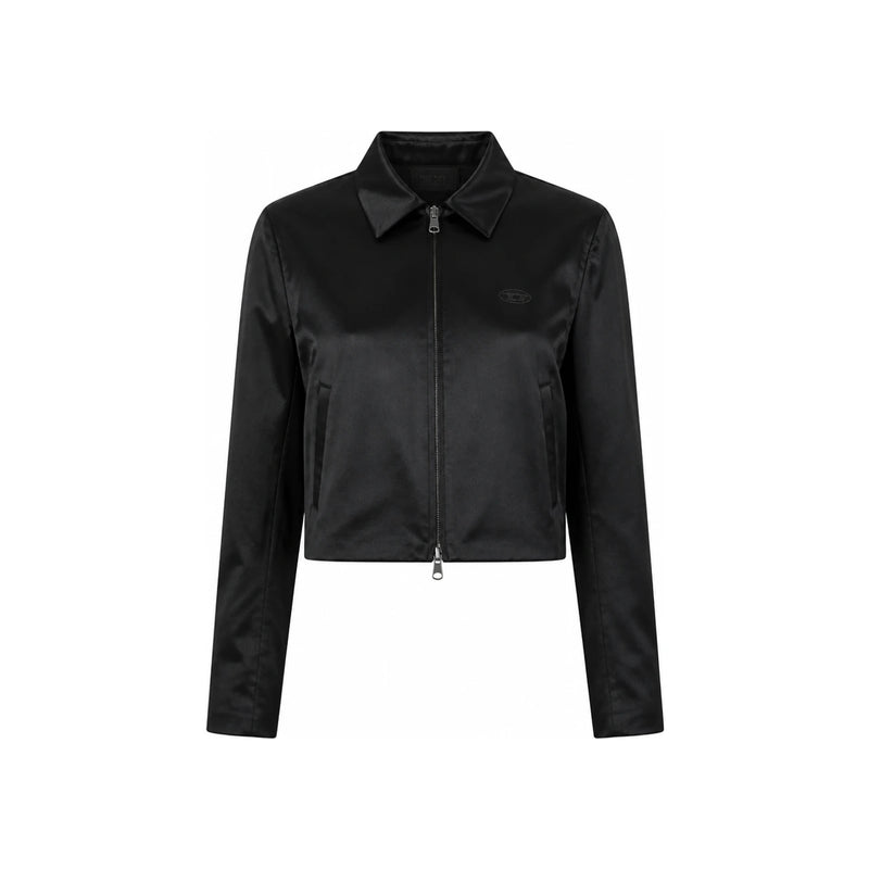 DIESEL Women’s C LORY Zip-Up Cropped Jacket Black