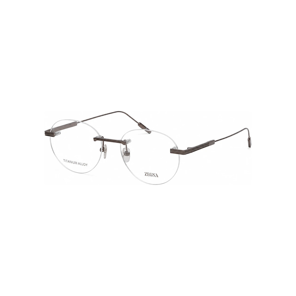 Zegna Titanium Rimless Round Eyeglass Frame Unisex Lightweight EZ5263 H 008