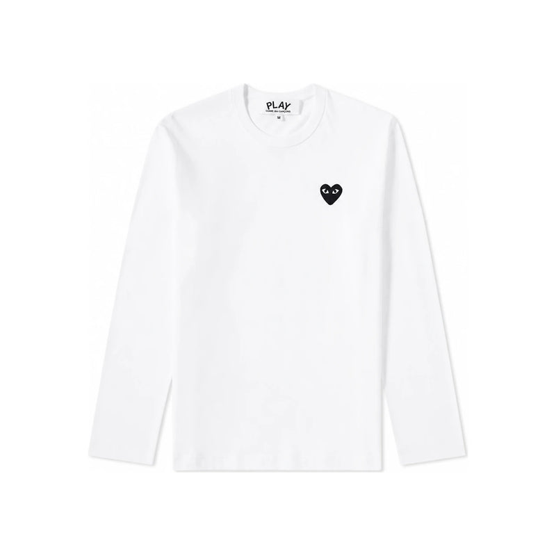 Comme des Garcons Women Black Heart Patch Long Sleeve T-Shirt Whit AX T120 051 2