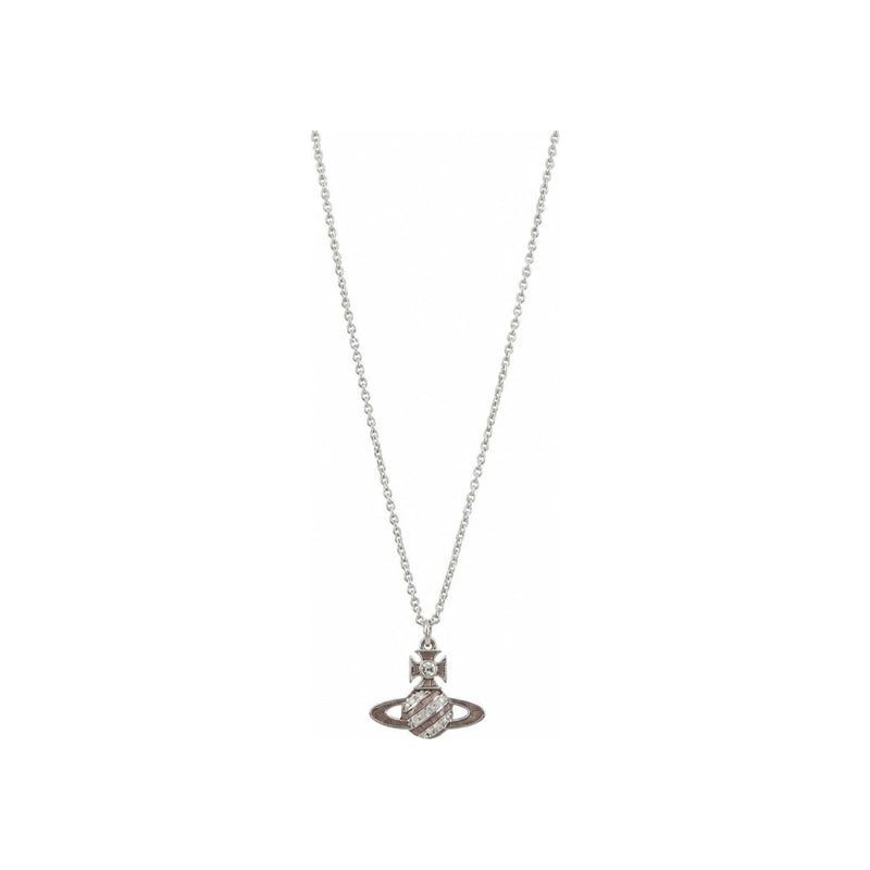 Vivienne Westwood Silver Orb Bas Relief Pendant Necklace Women 630203FI 02P608