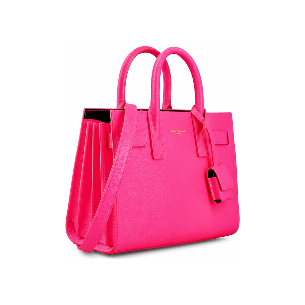 Saint Laurent Sac de Jour Nano Leather Tote Crossbody Bag Black