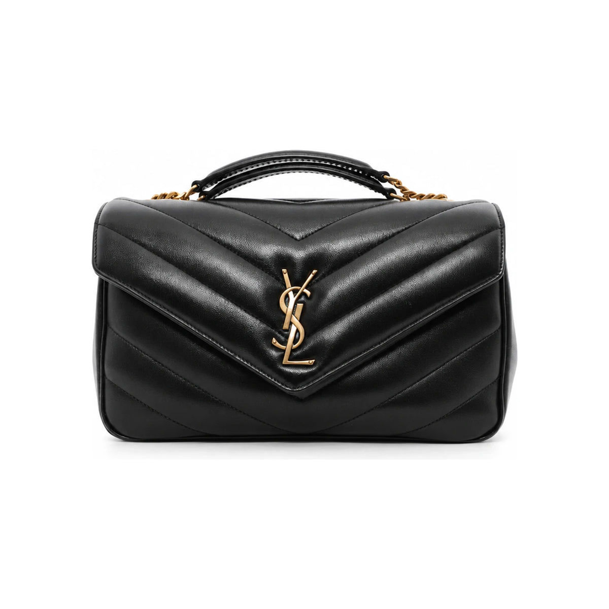 Saint Laurent Monogram Matelassé Lambskin Loulou Medium Chain Shoulder Bag