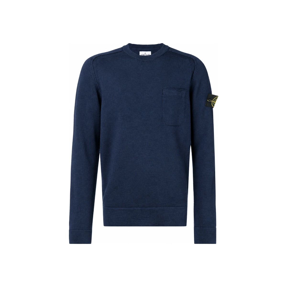 STONE ISLAND Wappen Patch Pocket Crewneck Knit Sweater 6915531D7 V0026