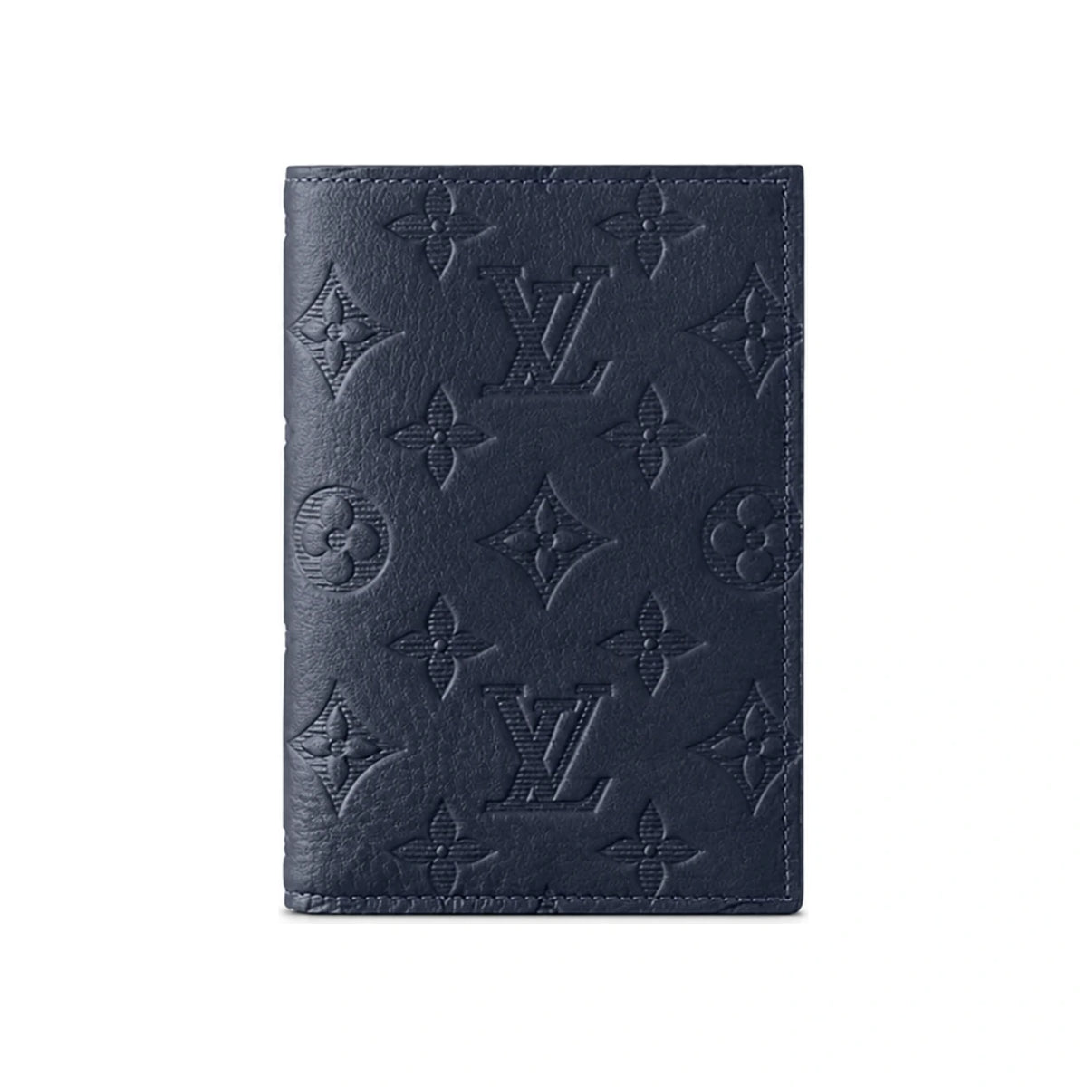 Louis Vuitton Navy Blue Leather Passport Cover Wallet