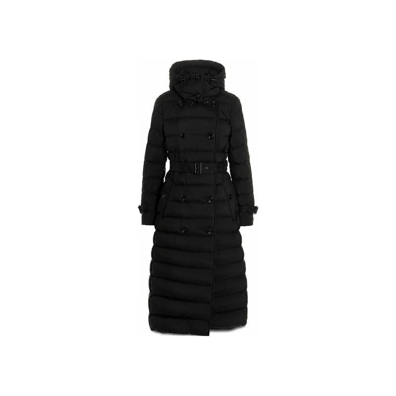 BURBERRY Black Belted Long Down Puffer Coat