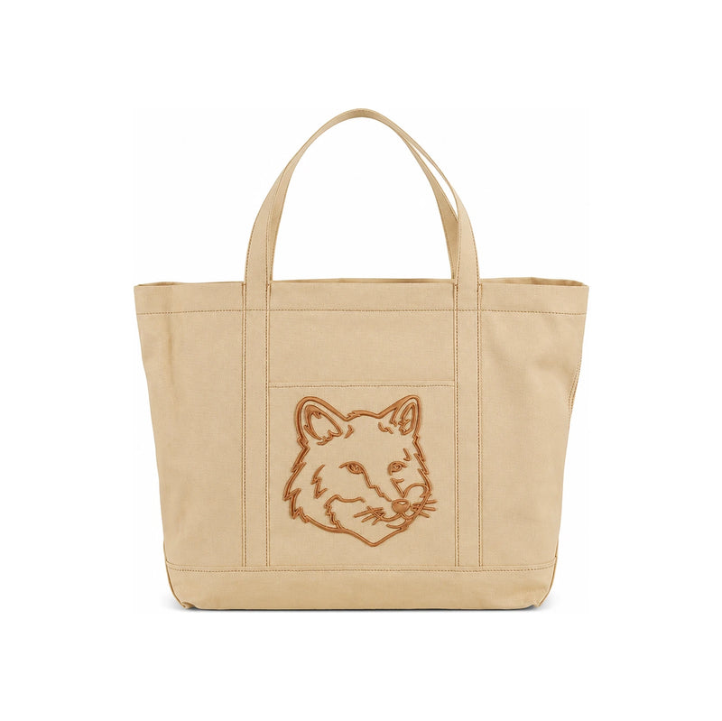 Maison Kitsune Fox Head Large Canvas Tote Bag LW05104 WW0107 0102