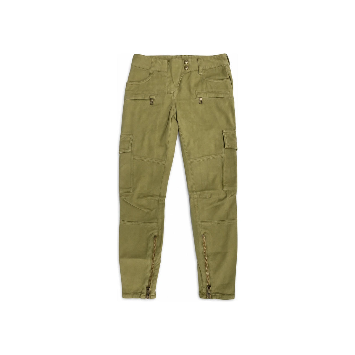 Balmain Khaki Multi-Pocket Cargo Pants 5360 173N C3901