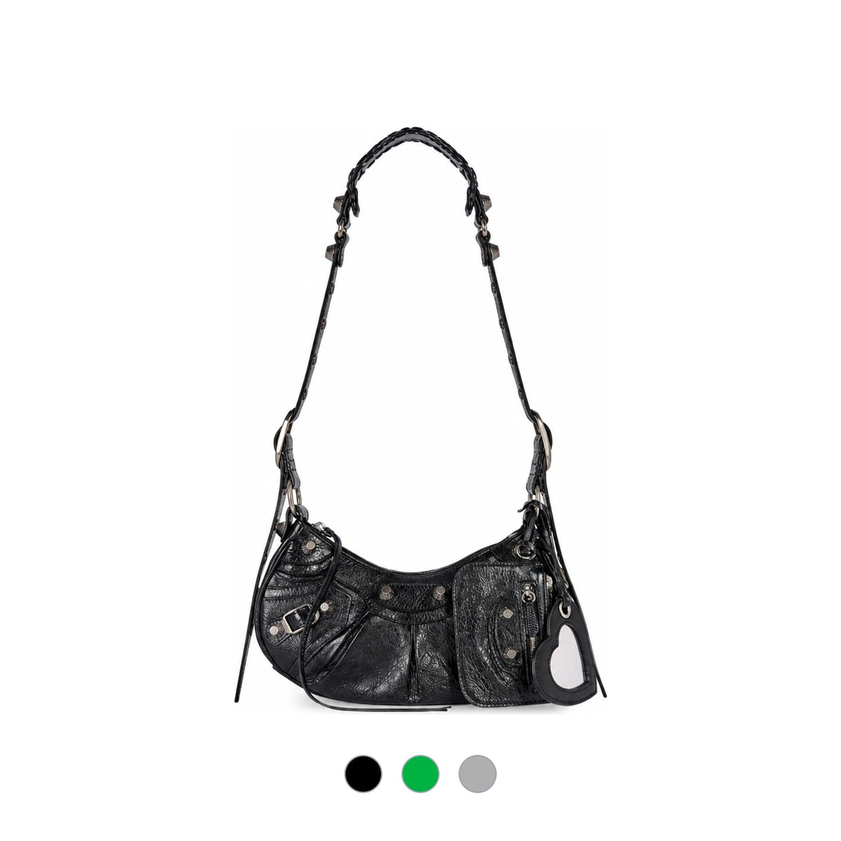 BALENCIAGA Arena Lambskin Le Cagole XS Shoulder Bag Black