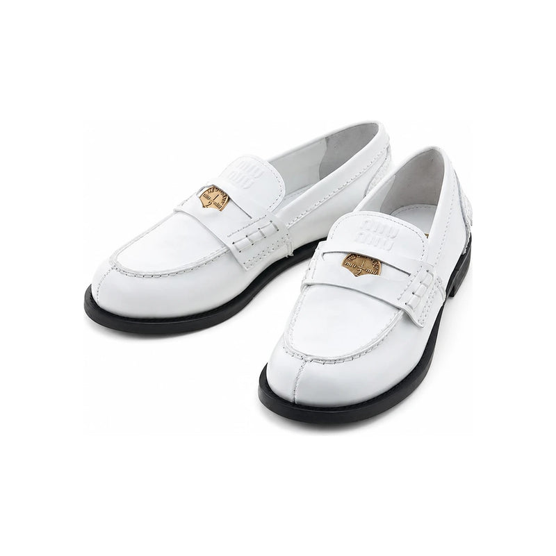 Miu Miu Women's Logo Penny Loafers 5D773D ULX F0009
