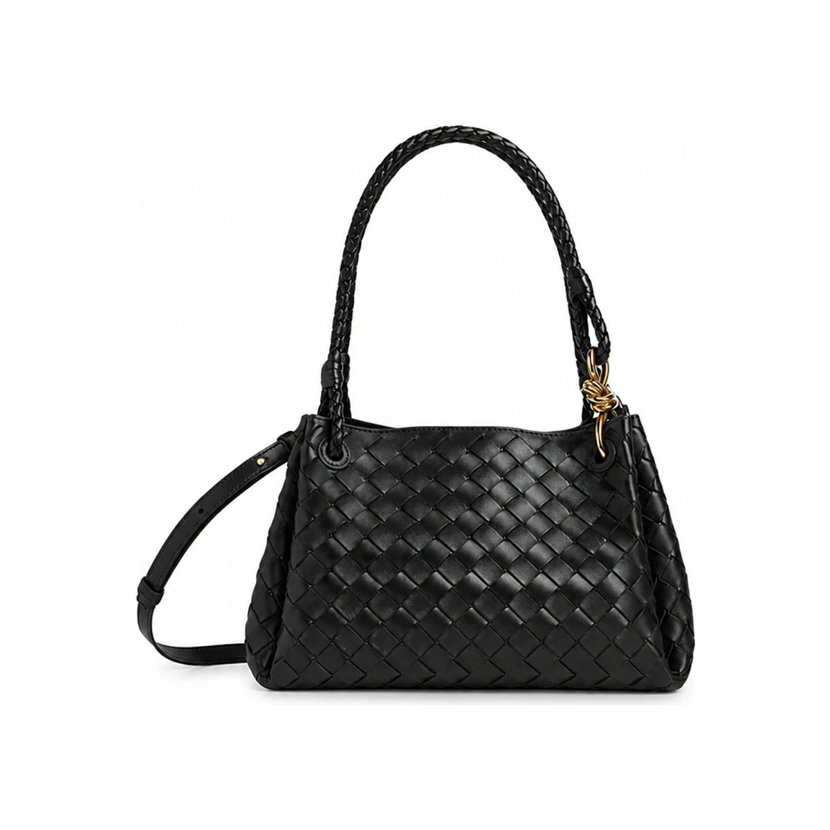 Bottega Veneta Parachute Medium Leather Tote Bag Black