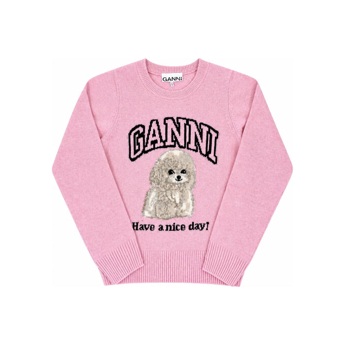 GANNI Women’s Round Neck Knit Sweater K2499 868