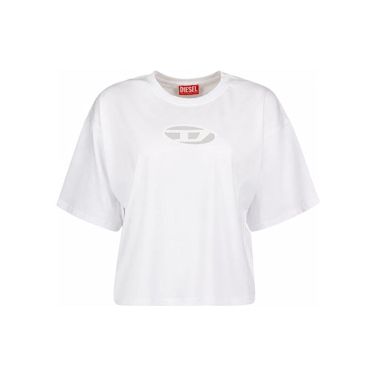 DIESEL Logo Crop T-Shirt White Women’s Cotton