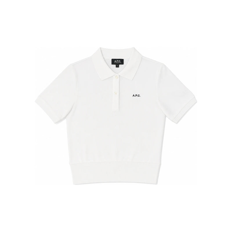 A.P.C. White Embroidered Small Logo Polo T-Shirt COGWZ F26522 AAB