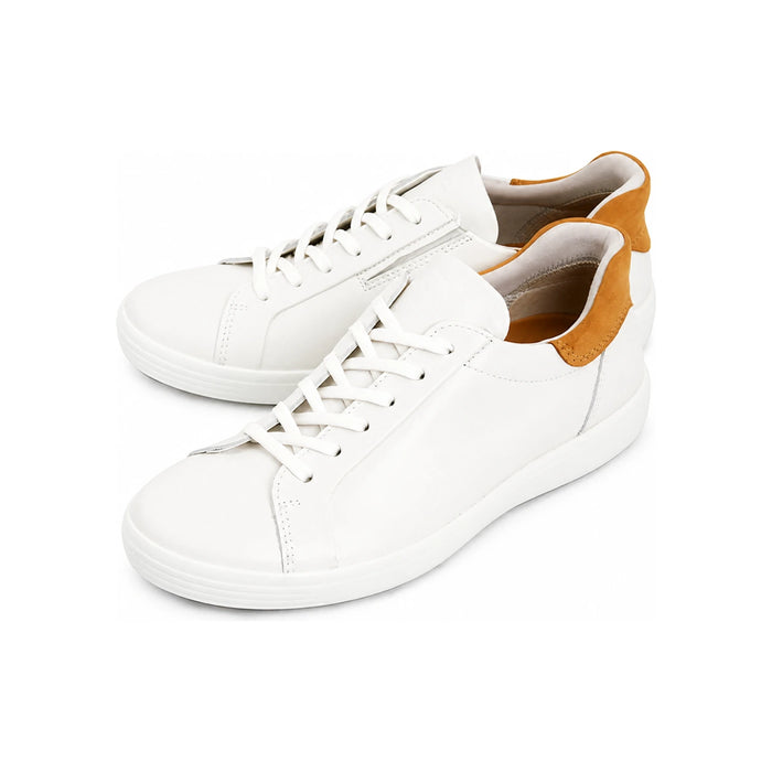 ecco Soft 7 White Leather Low-Top Sneakers for Men 470824 50104