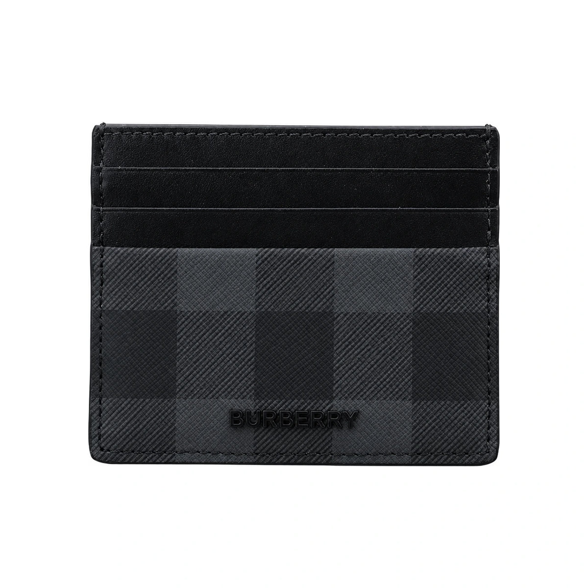 BURBERRY Black Leather Unisex Card Holder Wallet