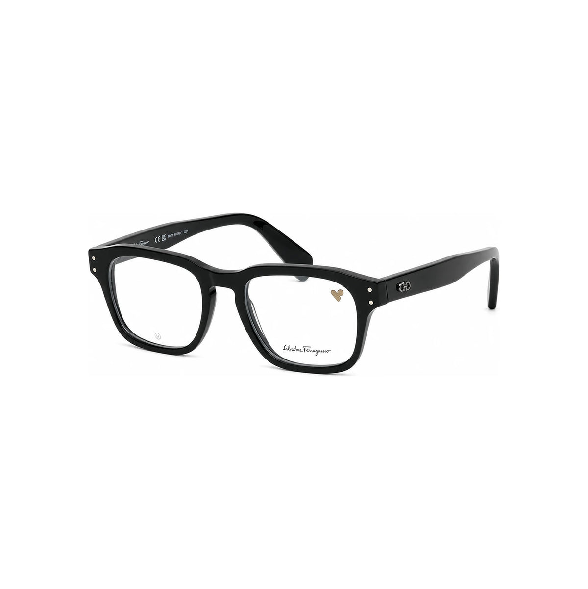 Ferragamo Black Square Acetate Eyeglass Frames Unisex SF2958 001