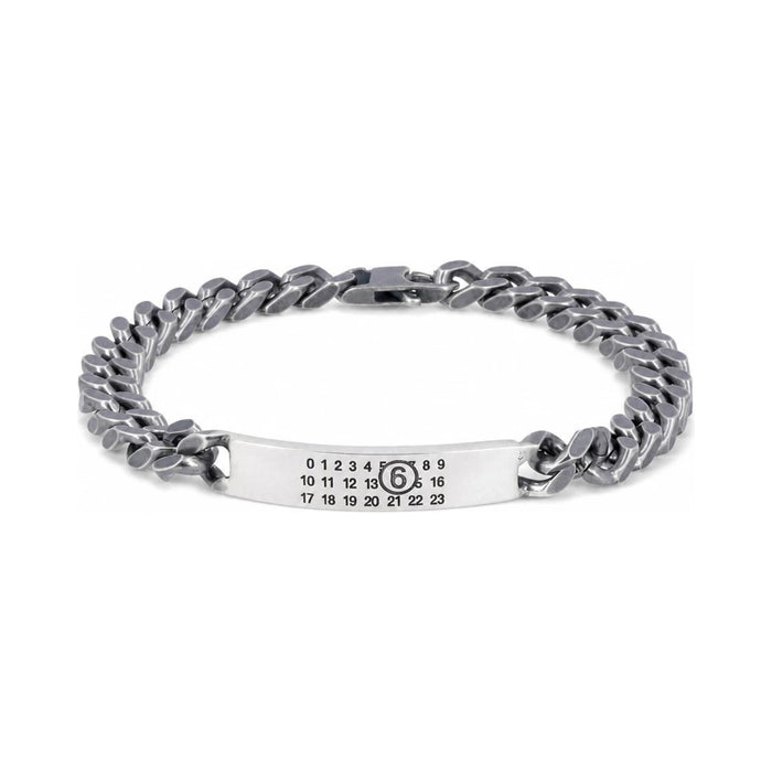 Maison Margiela Silver Engraved Number Logo Chain Bracelet