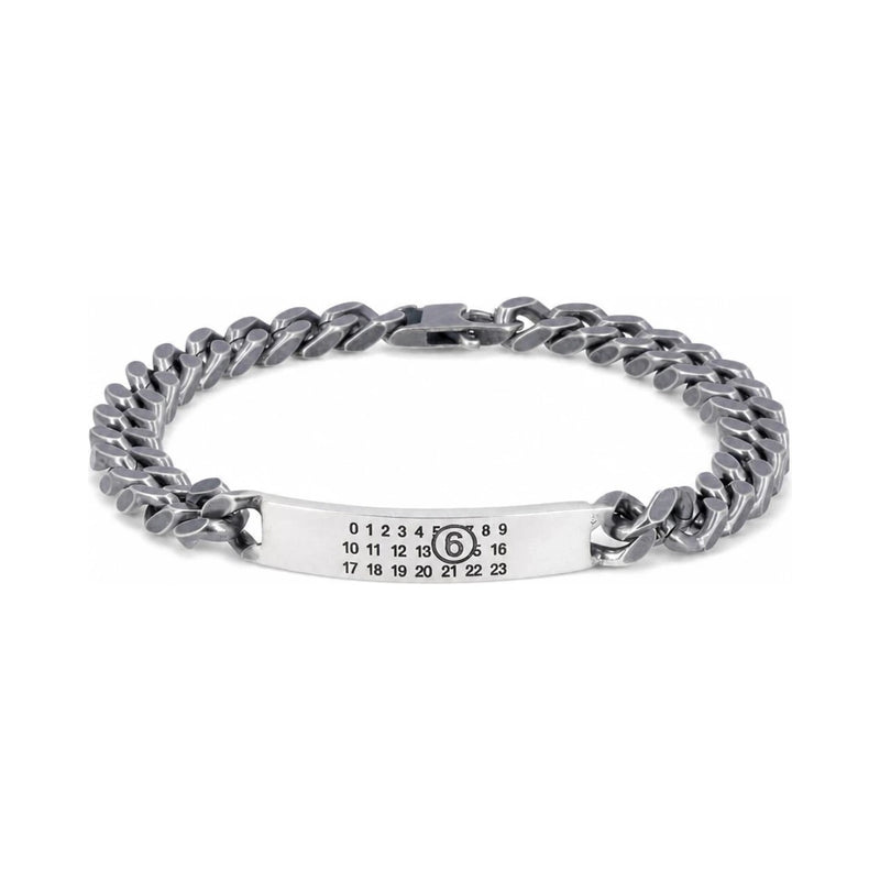 Maison Margiela Silver Engraved Number Logo Chain Bracelet