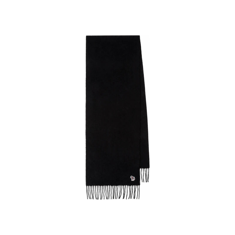 Paul Smith Zebra Logo Patch Wool Scarf Black M1A 150K PZEBRA 79