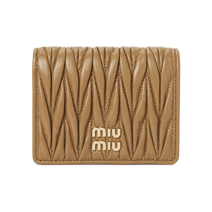 Miu Miu Matelassé Leather Compact Wallet for Women