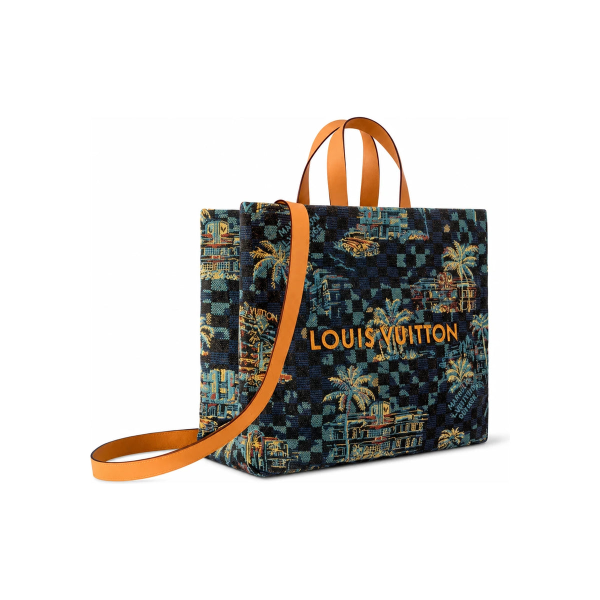 Louis Vuitton Marina Blue Shopper Tote MM Clutch