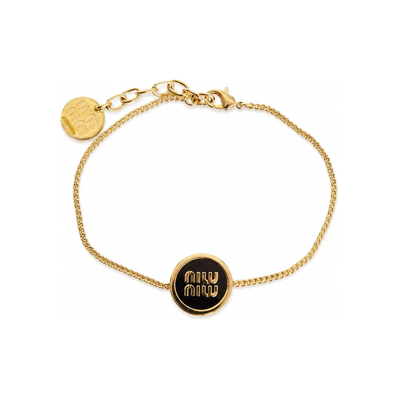 Miu Miu Black Enamel Metal Bracelet