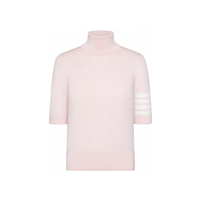 THOM BROWNE Fine Merino 4-Bar Relaxed Short Sleeve Turtleneck Sweater