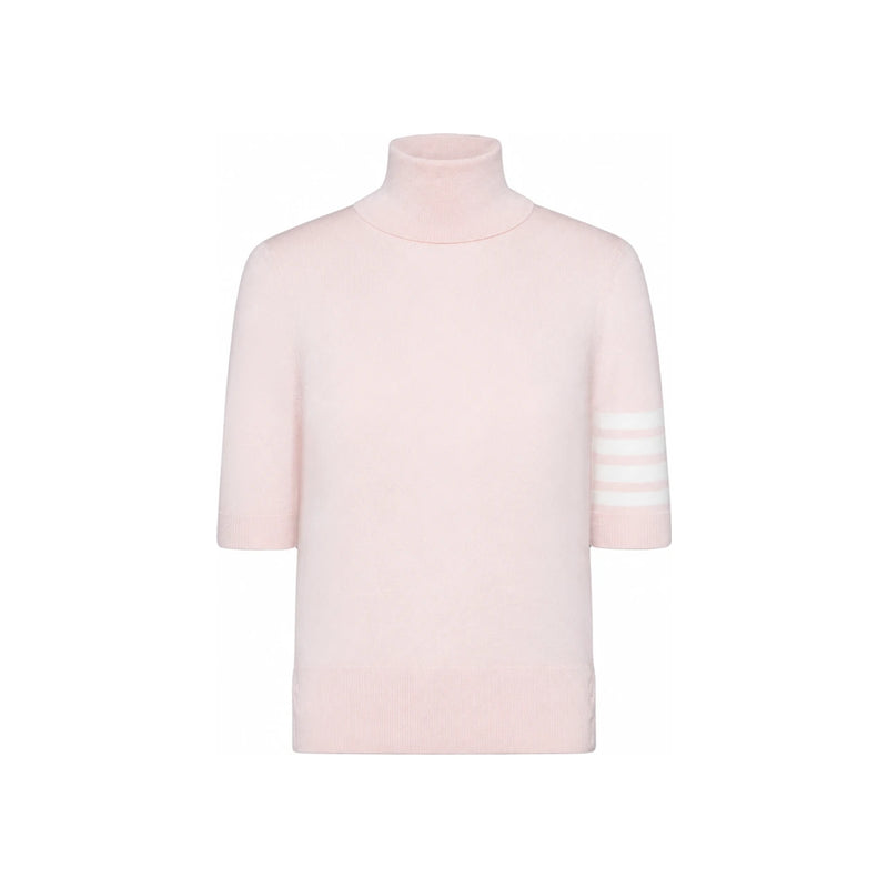 THOM BROWNE Fine Merino 4-Bar Relaxed Short Sleeve Turtleneck Sweater