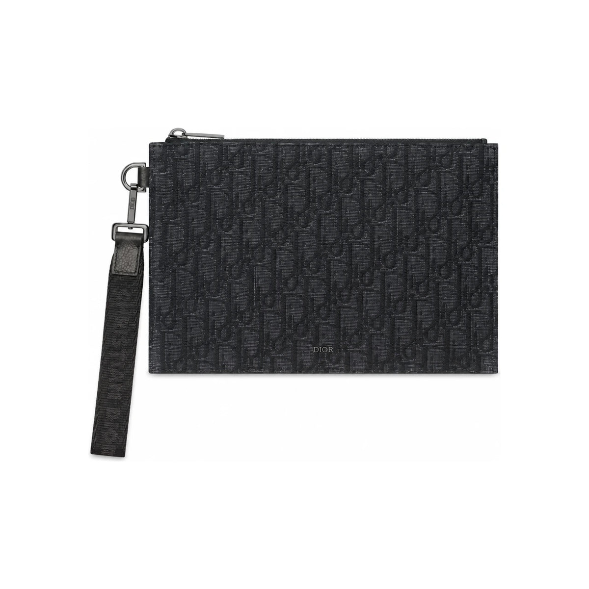 DIOR Beige Black Oblique Jacquard A5 Pouch