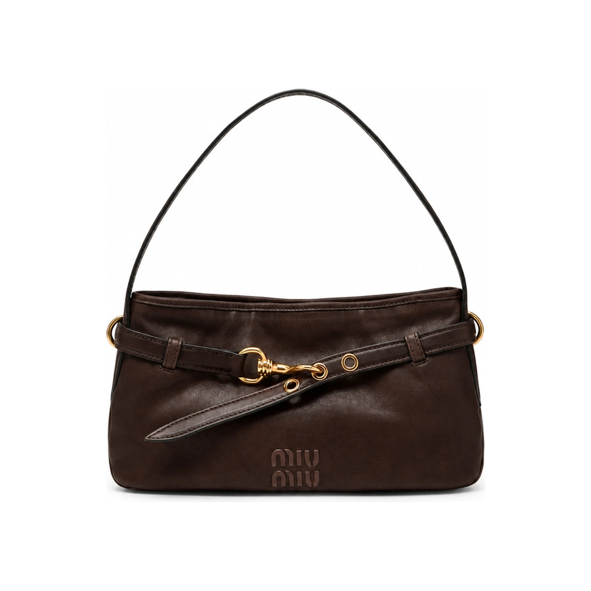 Miu Miu Leather Shoulder Bag Black