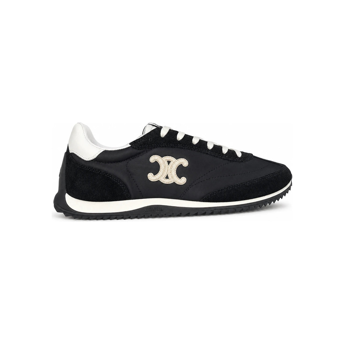 CELINE Triomphe Racer Lace-Up Low-Top Sneakers Black 364365257C 38NO