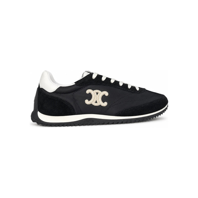 CELINE Triomphe Racer Lace-Up Low-Top Sneakers Black 364365257C 38NO