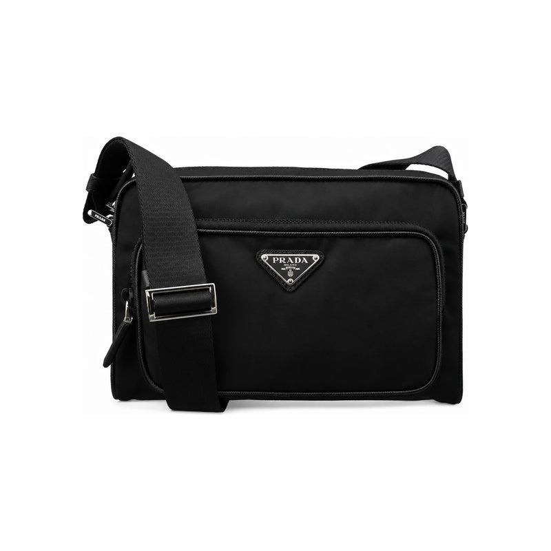PRADA Triangle Logo Re-Nylon Shoulder Bag Black Crossbody