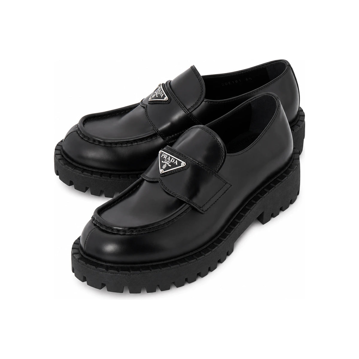 PRADA Black Leather Men's Loafers