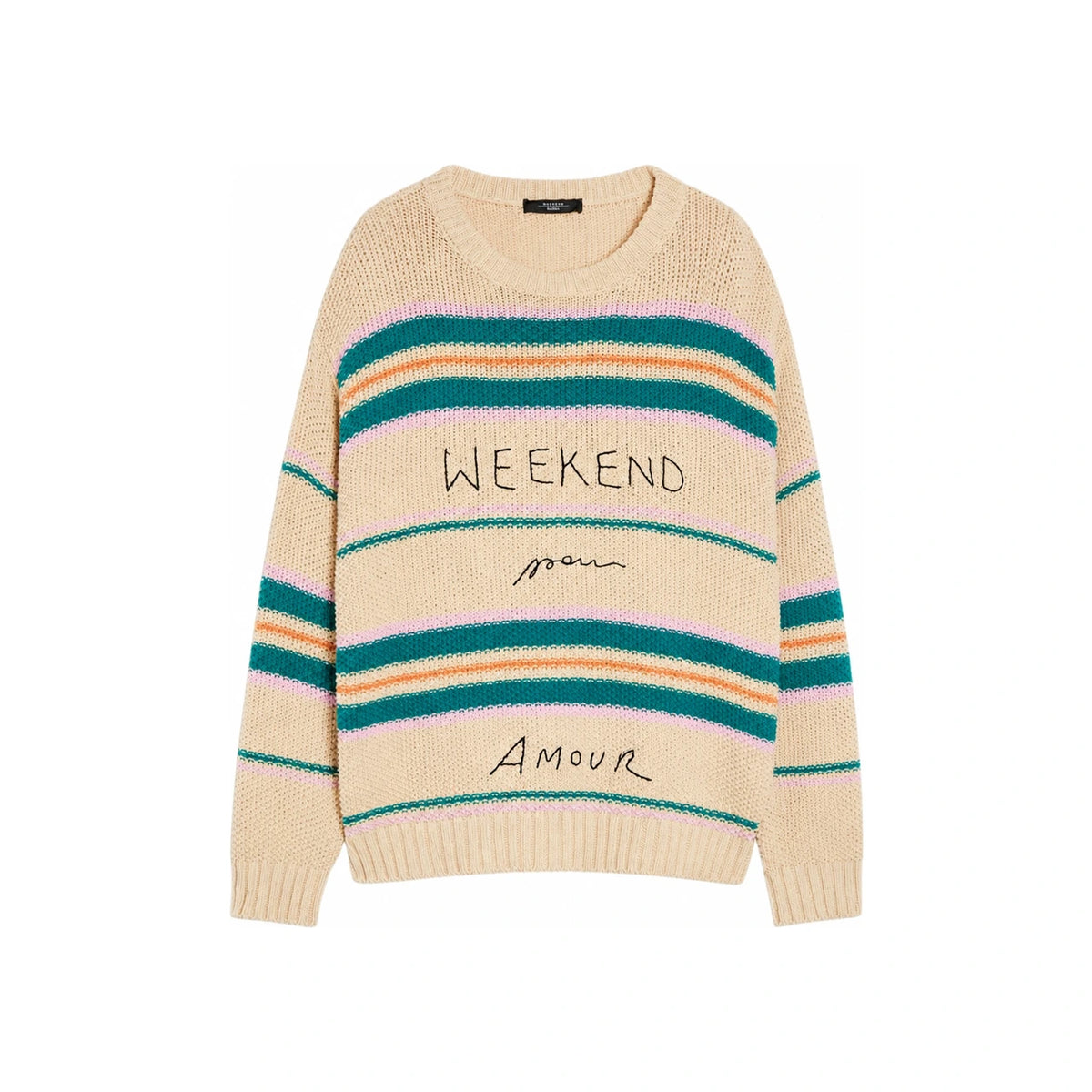Max Mara Angus Logo Crewneck Knit Sweater Multi Color 2515361211 001