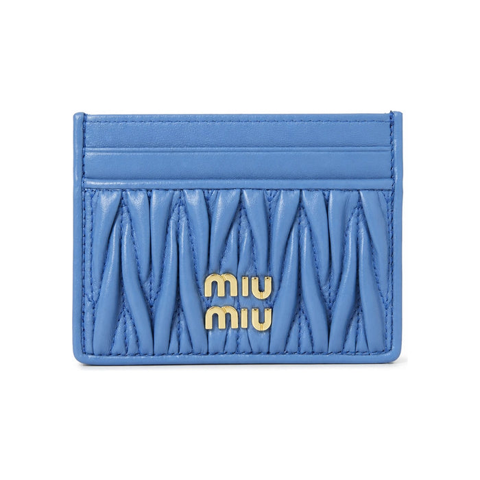 Miu Miu Matelassé Nappa Leather Card Holder Pink